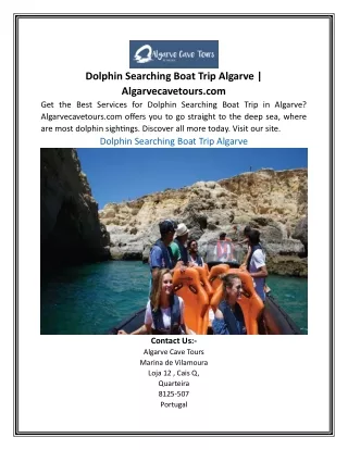 Dolphin Searching Boat Trip Algarve | Algarvecavetours.com