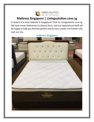 Mattress Singapore | Livingsolution.com.sg