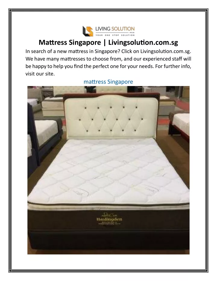 mattress singapore livingsolution