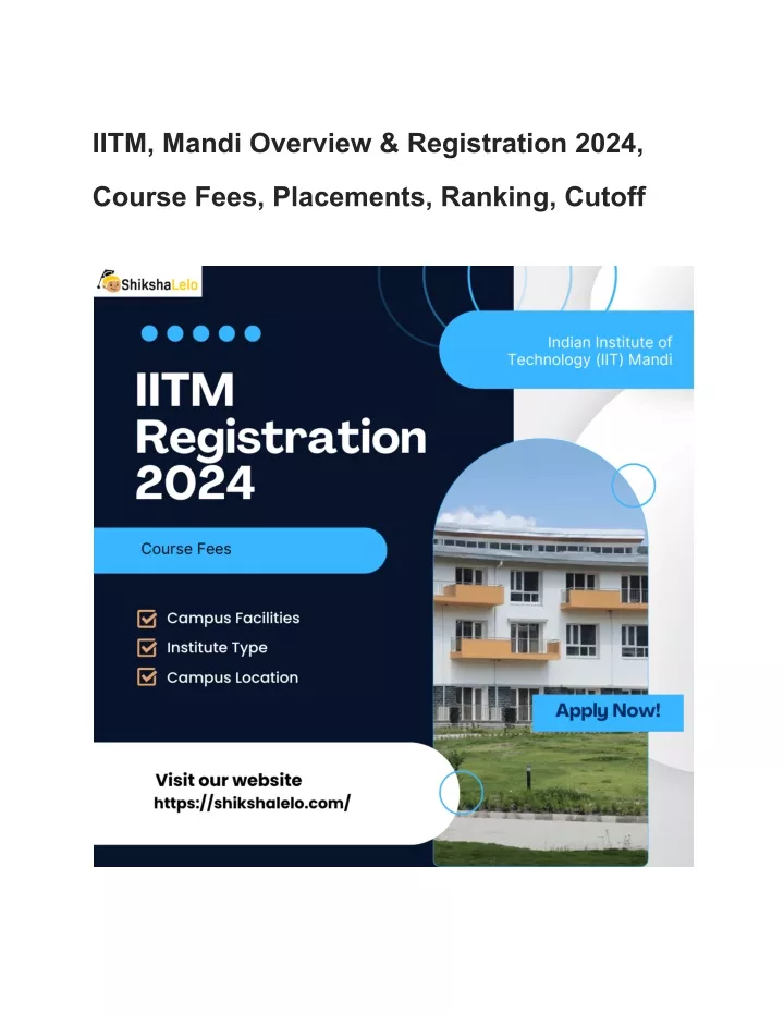 PPT - IITM, Mandi Overview & Registration 2024, Course Fees, Placements ...