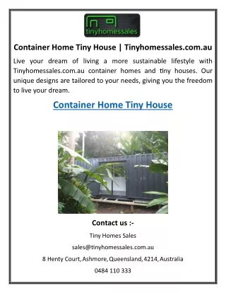 Container Home Tiny House | Tinyhomessales.com.au