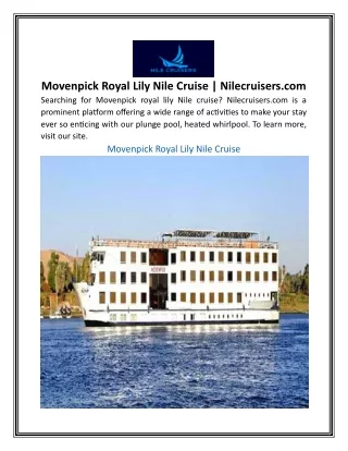Movenpick Royal Lily Nile Cruise | Nilecruisers.com