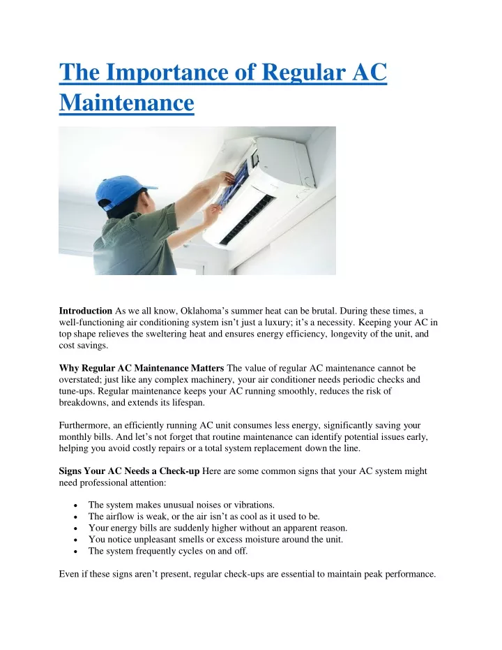 the importance of regular ac maintenance
