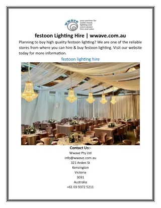 festoon Lighting Hire | wwave.com.au