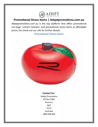 Promotional Stress Items | Adeptpromotions.com.au