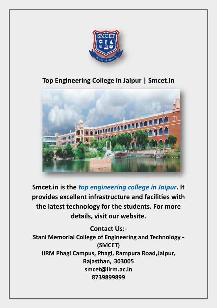 top engineering college in jaipur smcet in