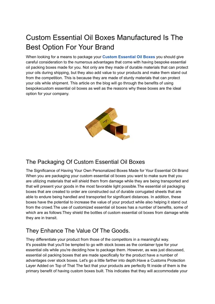 custom essential oil boxes manufactured