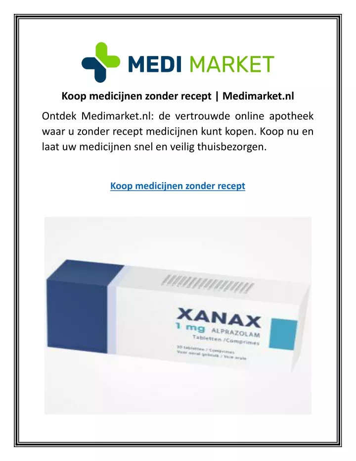 koop medicijnen zonder recept medimarket nl