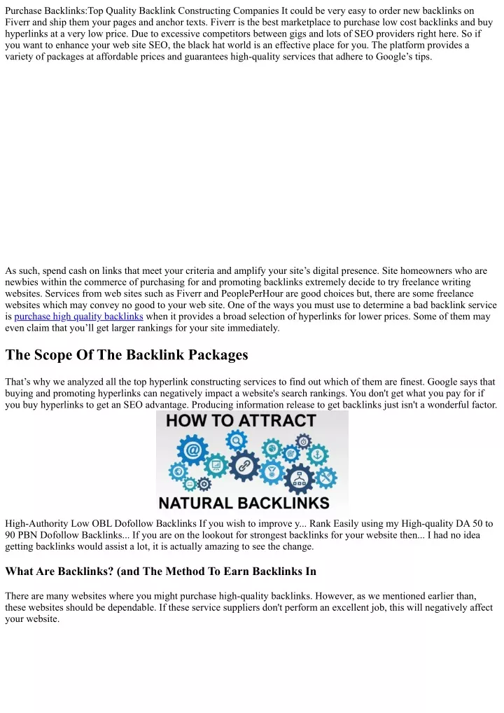 PPT The Advanced Guide to purchase high quality backlinks PowerPoint