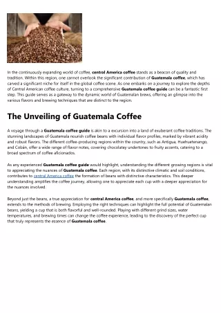 Getting My Guatemala coffee To Work