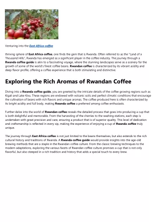 An Unbiased View of East Africa coffee