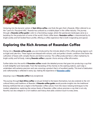Not known Factual Statements About Rwanda coffee guide