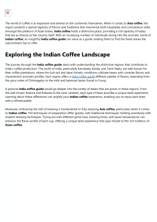 The Greatest Guide To Indian coffee
