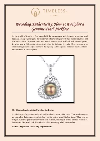 Decoding Authenticity How to Decipher a Genuine Pearl Necklace