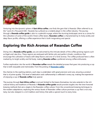 About Rwanda coffee
