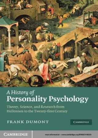 READ [PDF] A History of Personality Psychology: Theory, Science, and Research from
