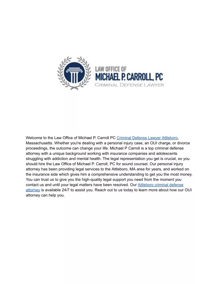 welcome to the law office of michael p carroll