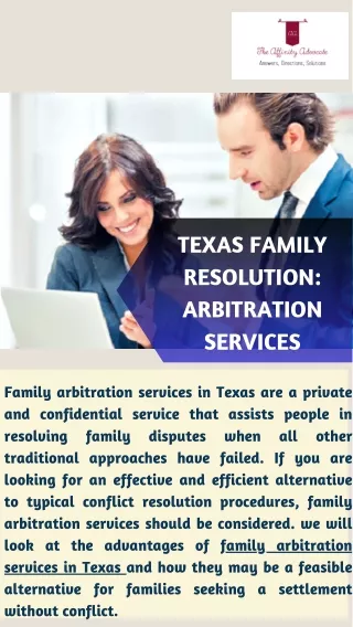 Arbitration Services For Families In Texas | The Affinity Advocate
