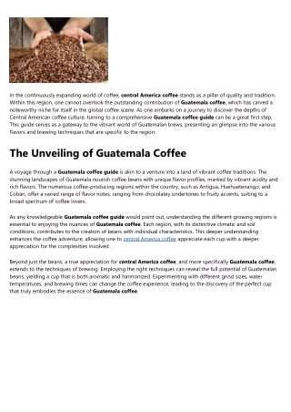 What Does Guatemala coffee Mean?