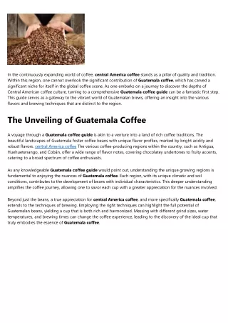 The Ultimate Guide To Guatemala coffee guide