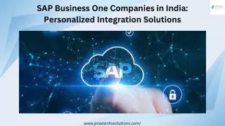 SAP Business One Companies in India Personalized Integration Solutions