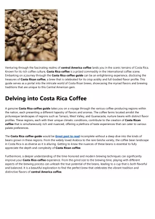 Costa Rican coffee - An Overview