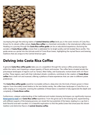 The Costa Rica coffee Diaries
