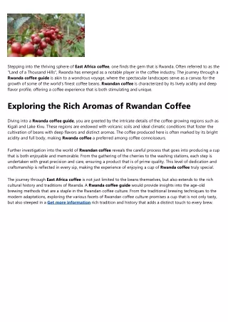 About Rwanda coffee