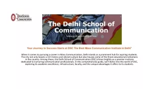 Best mass communication school in delhi