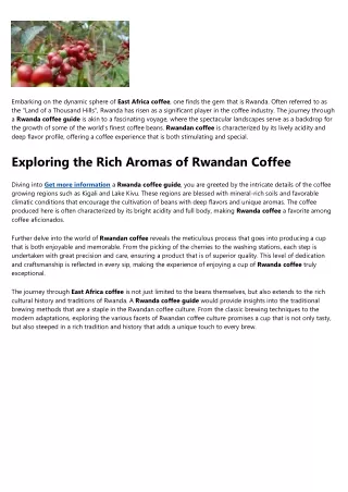 Little Known Facts About Rwandan coffee.
