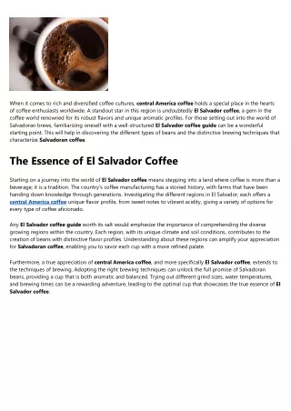 EL Salvador coffee guide Can Be Fun For Anyone