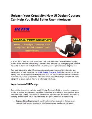 unleash your creativity how ui design courses