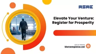 Chart Your Path to Prosperity: Register Today with MSMERegistrar.net