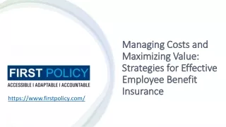 Managing Costs and Maximizing Value: Strategies for Effective Employee Benefit I
