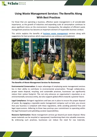 using waste management services the benefits