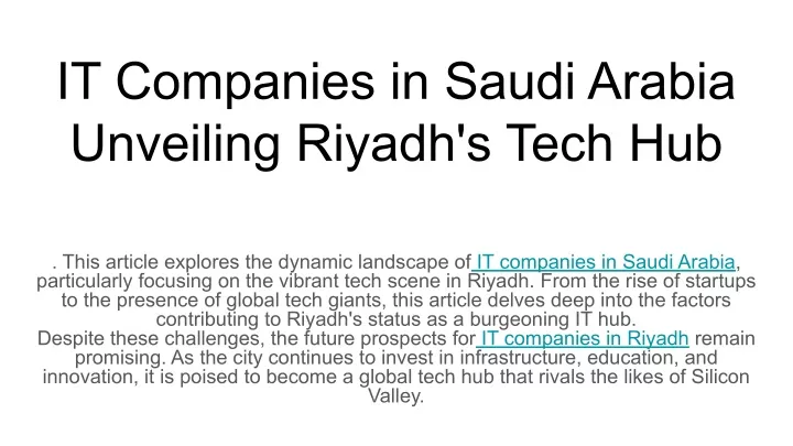 it companies in saudi arabia unveiling riyadh