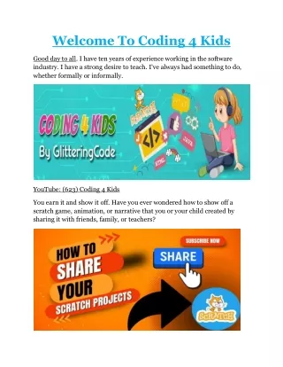 welcome to coding 4 kids