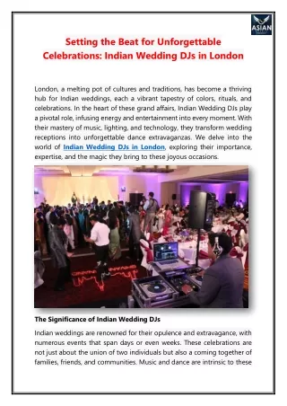 Setting the Beat for Unforgettable Celebrations: Indian Wedding DJs in London