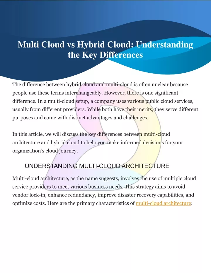 multi cloud vs hybrid cloud understanding