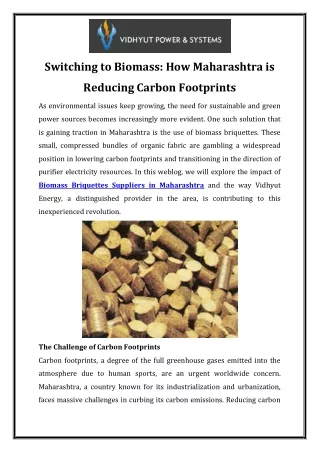 Switching to Biomass How Maharashtra is Reducing Carbon Footprints