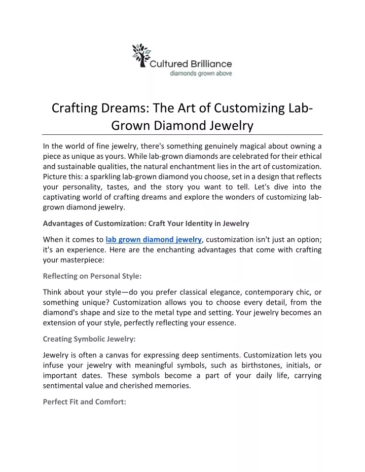 crafting dreams the art of customizing lab grown
