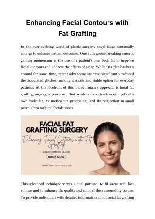 Enhancing Facial Contours with Fat Grafting