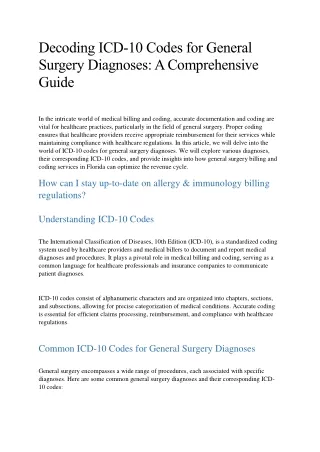 Decoding ICD-10 Codes for General Surgery Diagnoses A Comprehensive Guide