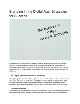 Branding in the Digital Age_ Strategies for Success