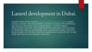 Laravel development in dubai