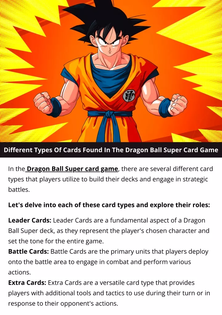 different types of cards found in the dragon ball