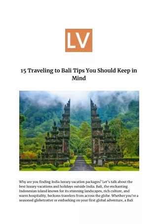 15 Traveling to Bali Tips You Should Keep in Mind