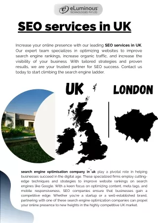 SEO services in UK, london  - Et Digital Marketing