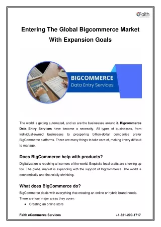 Entering The Global Bigcommerce Market With Expansion Goals