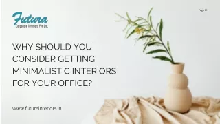Why Should You Consider Getting Minimalistic Interiors For Your Office? - futura